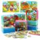 80PCS wooden educational toys educational development baby kids training toys children animal puzzle